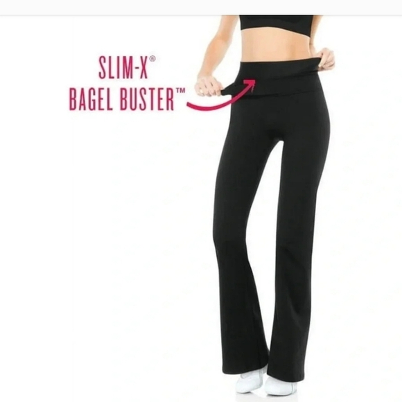 Spanx Bagel Buster Black Flared Yoga Power Pant Size Large Athleisure Slim X - Picture 2 of 12